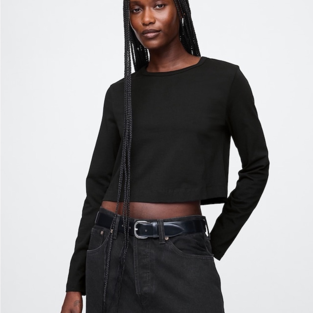 GAP Organic VintageSoft Long Sleeve Crop Top